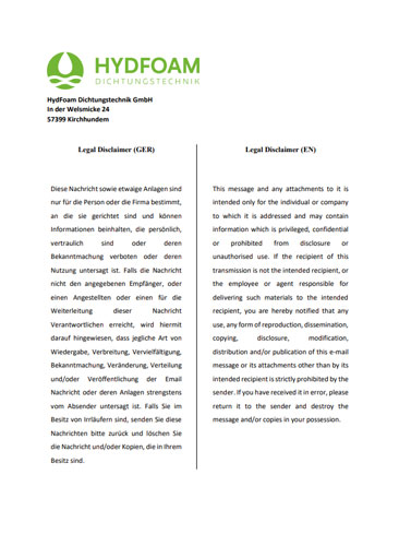 Legal Disclaimer