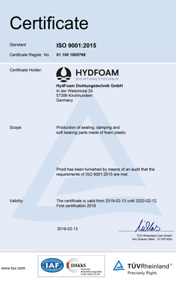 Certificate ISO 9001:2015